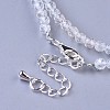Natural White Topaz Beaded Necklaces NJEW-K114-A-A09-3