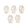 Electroplate and Golden Metal Enlaced Glass Beads X-EGLA-T029-01M-2