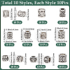 100Pcs 10 Styles Tibetan Style Zinc Alloy Beads FIND-SP0005-91-2