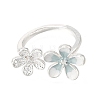 Alloy Enamel Cuff Open Rings for Women RJEW-T036-01P-1