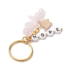 Alloy Enamel Acrylic with Natural Rose Quartz Keychain KEYC-JKC00806-03-4