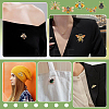 6Pcs 6 Styles Bees & Beetle Enamel Pins JEWB-PH0001-80-5