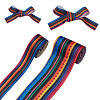 2Rolls 2 Styles Stripe Pattern Printed Polyester Grosgrain Ribbon OCOR-TA0001-37K-9