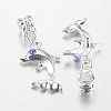 Alloy European Dangle Charms with Rhinestone MPDL-36X16-S-2