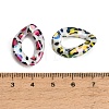 UV Plating Printed Opaque Acrylic Beads AC-CBAEEF4-23-3