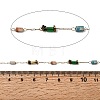 Handmade 304 Stainless Steel Natural Imperial Jasper Column Link Chains CHS-L032-04G-2