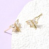 Brass Micro Pave Clear Cubic Zirconia Stud Earrings EJEW-C186-19G-01-2