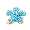 Glass Seed Beaded Pendants PALLOY-MZ01284-01-3
