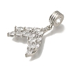 Rack Plating Brass Pave Clear Cubic Zirconia European Dangle Charms KK-H485-30P-2