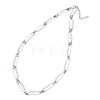 Round Acrylic Imitation Pearl Beaded Iron Safety Pin Link Chain Necklaces NJEW-JN05671-3