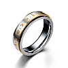 Non-Tarnish Retro Stainless Steel Ring with Six-Character Mantra PW-WG1CCD8-01-1