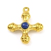 Natural Lapis Lazuli & 304 Stainless Steel Cross Pendants STAS-H221-01G-06-1