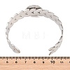 304 Stainless Steel Leaf Cuff Bangle Making STAS-F366-12C-P-2