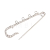 Iron Rhinestone Safety Pins Brooch Findings IFIN-A021-01D-P-3