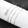 Anti-Tarnish Rhodium Plated Sterling Silver Necklaces X-STER-M034-32A-3