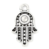 Hamsa Hand/Hand of Fatima/Hand of Miriam Tibetan Style Alloy Pendants TIBEP-R344-01AS-LF-1