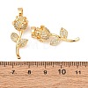 Brass Micro Pave Clear Cubic Zirconia Pendants KK-G543-05G-03-3