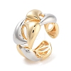 Brass Teardrop Open Cuff Ring for Women RJEW-C102-06GP-1