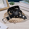Black PU Imitation Leather Chain Belts AJEW-WH20070-318B-4