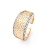 Brass Micro Pave Clear Cubic Zirconia Cuff Finger Rings for Women RJEW-C116-10G-4