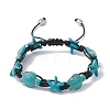 Synthetic Turquoise Starfish & Turtle Braided Bead Bracelet X-BJEW-TA00388-01-1