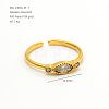 304 Stainless Steel Pave Cubic Zirconia Cuff Open Rings WG9CF89-01-1