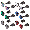  12Pcs 6 Colors Cubic Zirconia Diamond Stud Earrings EJEW-TA0001-09-2