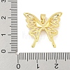 Butterfly Rack Plating Brass Clear Cubic Zirconia Pendants KK-M291-14G-3