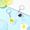 2Pcs 2 Colors Transparent Resin Drink Keychains KEYC-YW00240-4