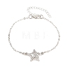 Alloy Micro Pave Clear Cubic Zirconia Link Bracelets for Women AL-CBA3C8B-04P-2