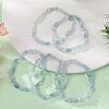 Natural Aquamarine Bead Stretch Bracelets X-BJEW-K213-54-1