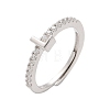 S925 Sterling Silver Adjustable Letter Rings for Women RJEW-M068-01P-L-2