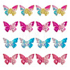 32Pcs 4 Colors Butterfly Transparent Resin Cabochons RESI-TA0004-44-2