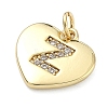 Brass Micro Pave Clear Cubic Zirconia Pendants KK-D229-01G-26-2