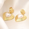 Rack Plating Heart Brass Dangle Stud Earrings EJEW-H143-16G-2