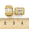 Rack Plating Brass Micro Pave Cubic Zirconia European Beads KK-F089-31G-08-3