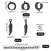 Unicraftale Feather Dangle Hoop Earring Making Kit STAS-UN0036-77-5