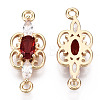 Brass Micro Pave Cubic Zirconia Links Connectors X-KK-R111-008-A02-2
