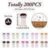 200Pcs 10 Colors Opaque Glass Beads GLAA-TA0001-20-12