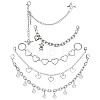 5Pcs 5 Styles Iron & Alloy Charm Shoes Chain with Alloy Clasp and ABS Beads DIY-PH0038-90-1