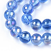 Electroplate Transparent Glass Beads Strands GLAA-T032-T8mm-AB04-2
