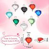 Unicraftale 48Pcs 8 Colors Electroplated Natural Quartz Stainless Steel Faceted Heart Charms STAS-UN0056-89-3