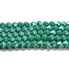 Opaque Solid Color Electroplate Glass Beads Strands GLAA-F029-P4mm-C07-1