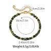 Handmade Natural Green Spot Jasper Rondelle Beaded Bracelets with 304 Stainless Steel End Chains XL9343-6-2