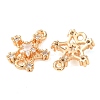 Brass Pave Clear Cubic Zirconia Connector Charms CU-CBAEC99-08G-2