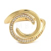 Rack Plating Brass Micro Pave Cubic Zirconia Open Cuff Rings for Women RJEW-Z059-31G-2