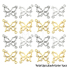 2Pcs 2 Colors Brass Pave Clear Cubic Zirconia Connector Charms KK-YW0004-27-1