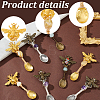 12Pcs 3 Colors Alloy Coffee Tea Spoon & Bee Pendants PALLOY-GA00013-4