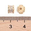 Brass Micro Pave Clear Cubic Zirconia Beads KK-B100-007G-3