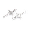 Religion Brass Micro Pave Cubic Zirconia Pendants KK-T073-47P-2
